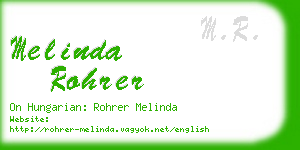 melinda rohrer business card